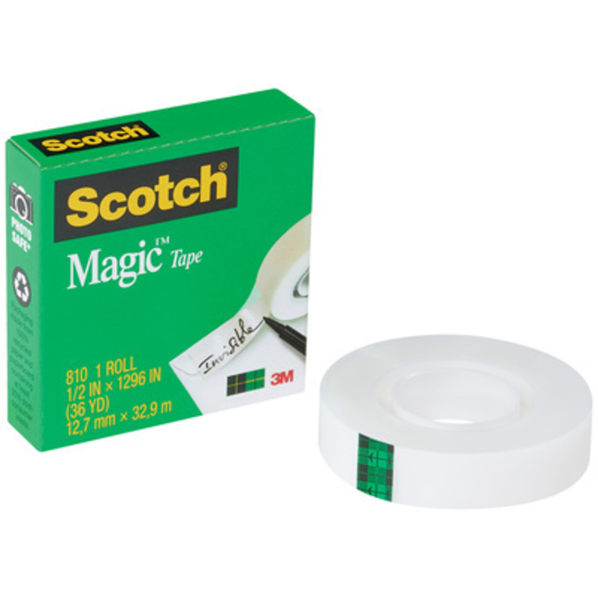 Scotch, 1/2in. x 72 yds. Scotch Magic T 810 Permanent 12/CS, Model# T963810
